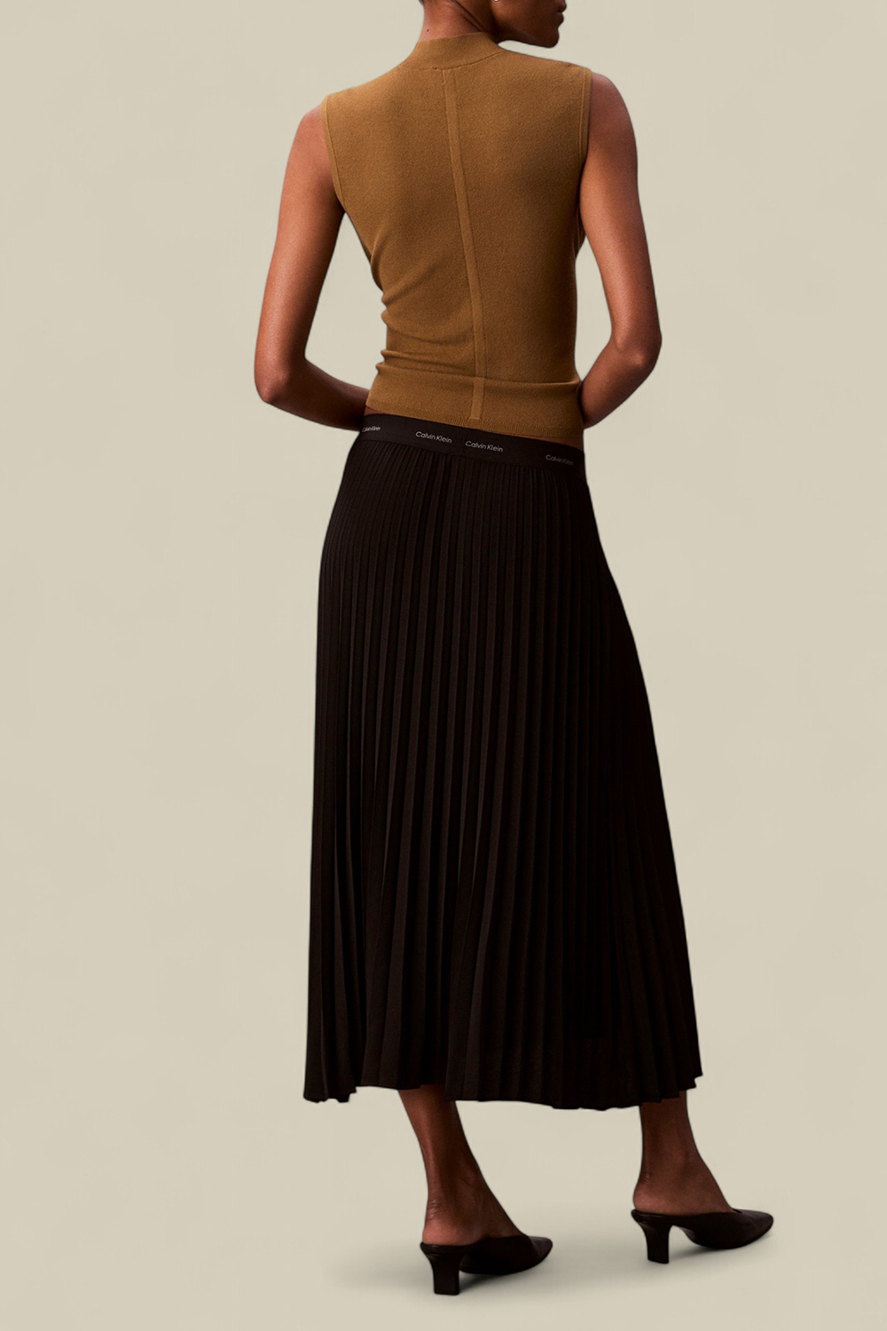 תמונת דוגמן אחורית של חצאית פליסה