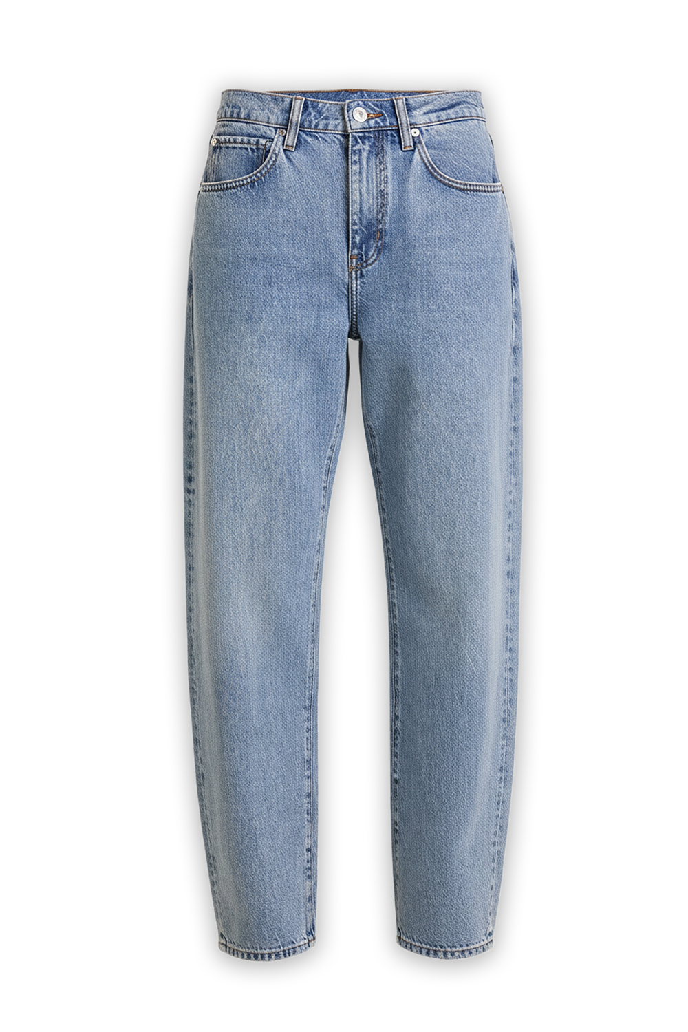 תמונה קידמית של מכנסי ג'ינס בגזרת בלון