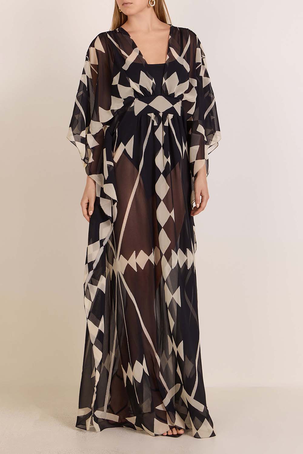 תמונת דוגמן קידמית של שמלת כפתן