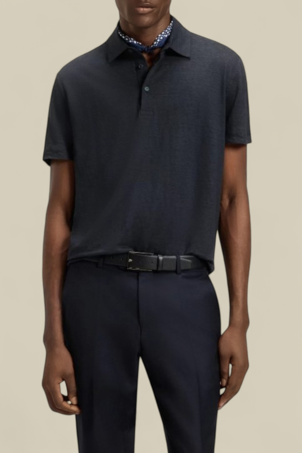 תמונת דוגמן קידמית של בוס X דיויד בקהאם חולצת פולו