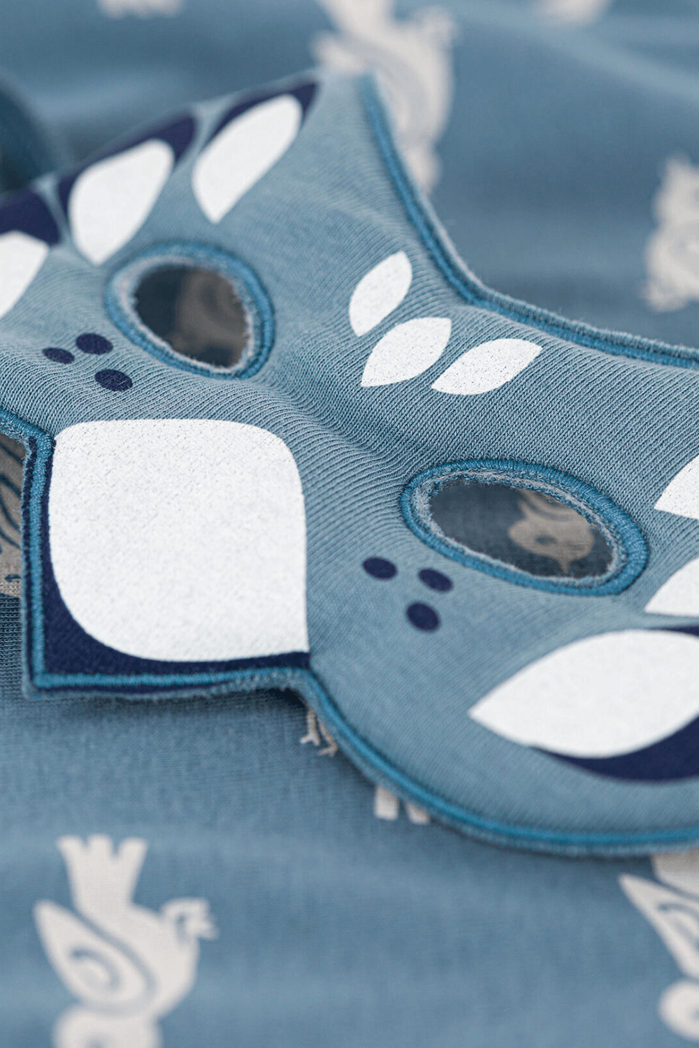 תמונה אחורית של סט פיג'מה ארוך עם הדפס ציפורים - גילאי 3-12