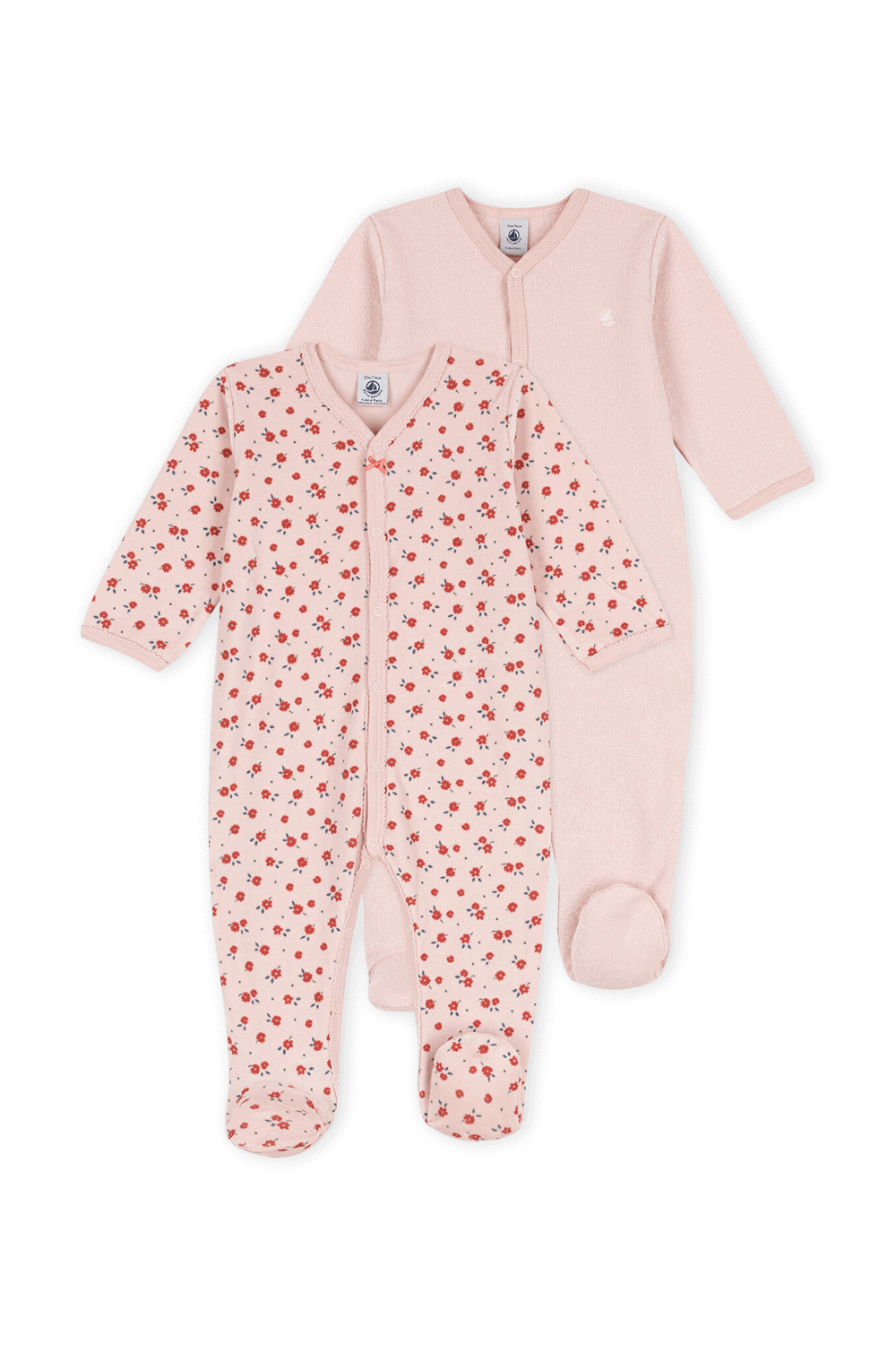 תמונה קידמית של מארז שני אוברולים ארוכים עם רגליות - גילאי 3-24 חודשים