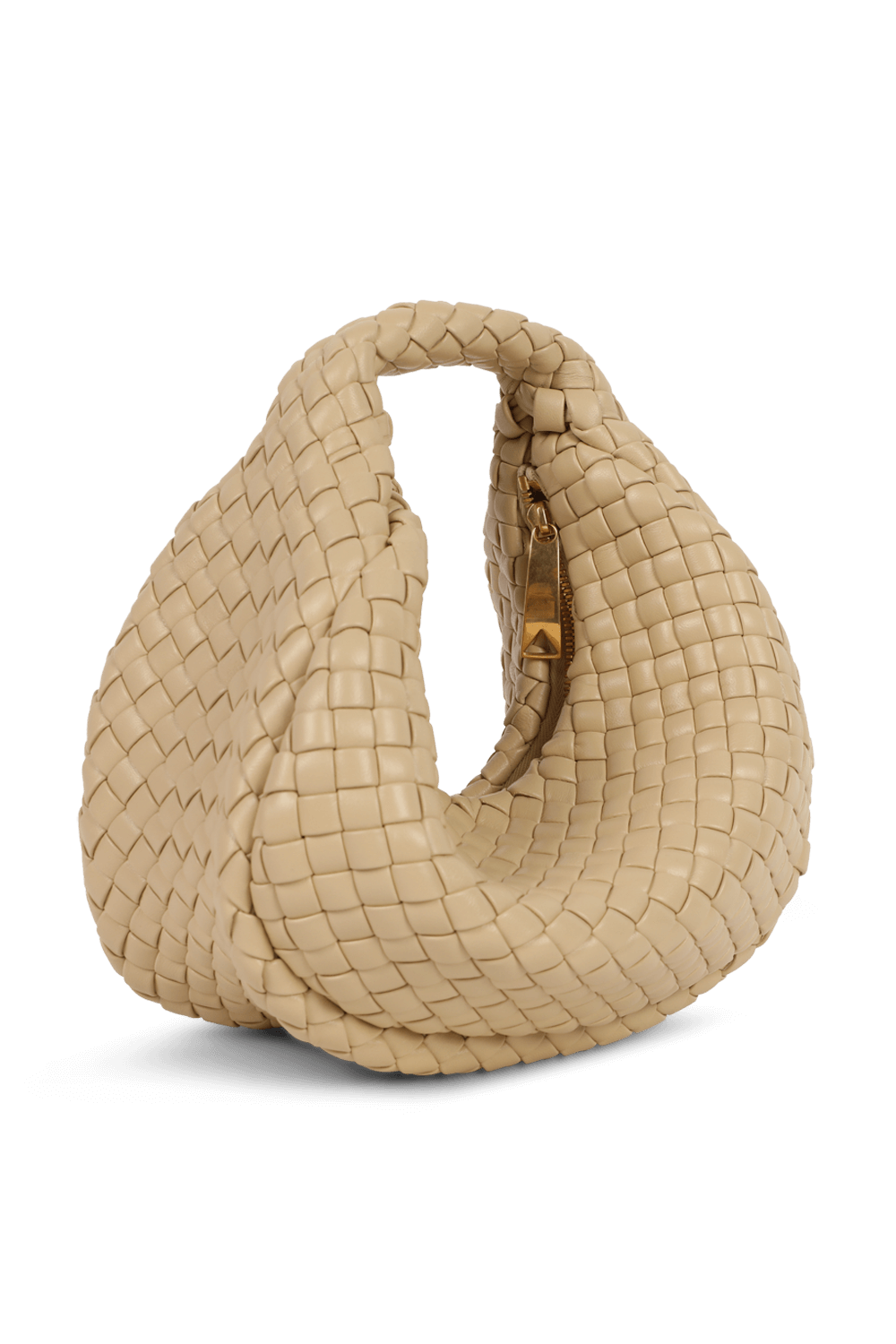 תמונה אחורית של תיק כתף ג'ודי מרופד בגוון שקד