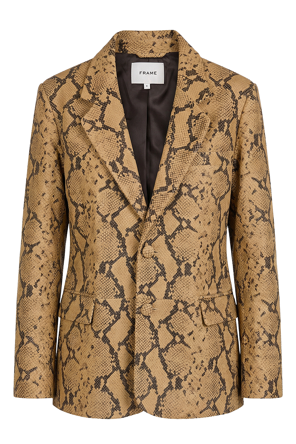 תמונה קידמית של בלייזר עור בהדפס נחש