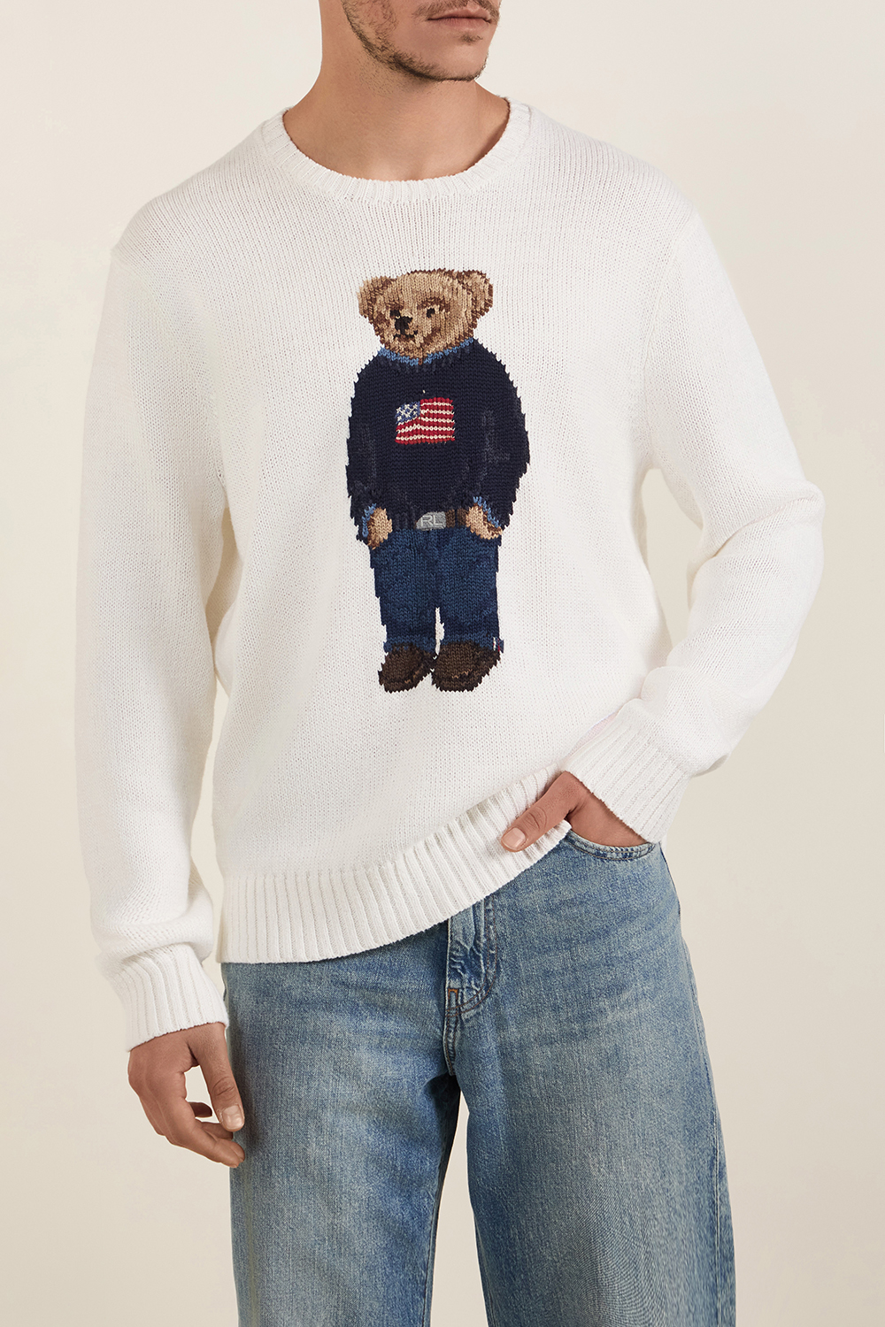 תמונת דוגמן קידמית של סריג כותנה ופשתן