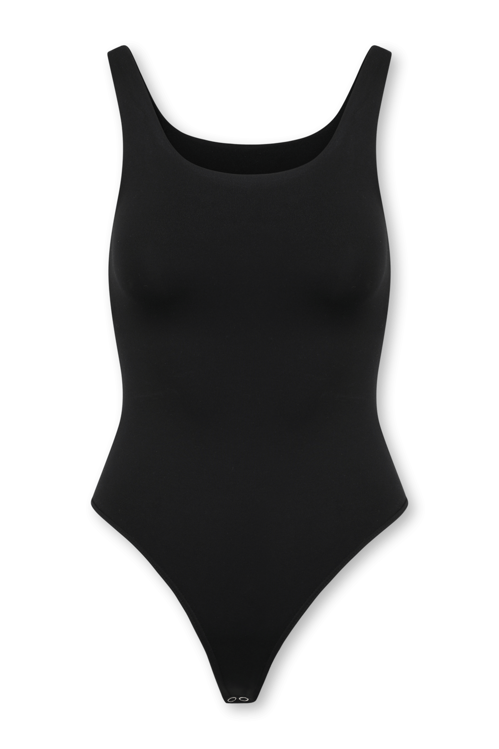 תמונה קידמית של בגד גוף עם כתפיות בגוון שחור