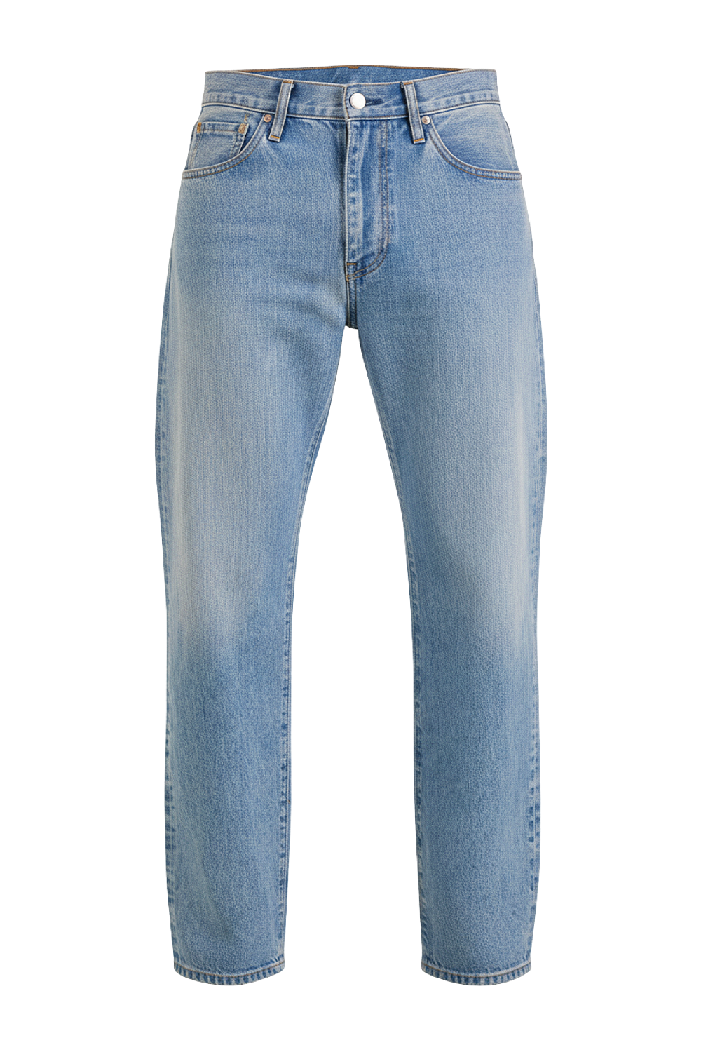 תמונה קידמית של מכנסי ג'ינס בגזרה ישרה