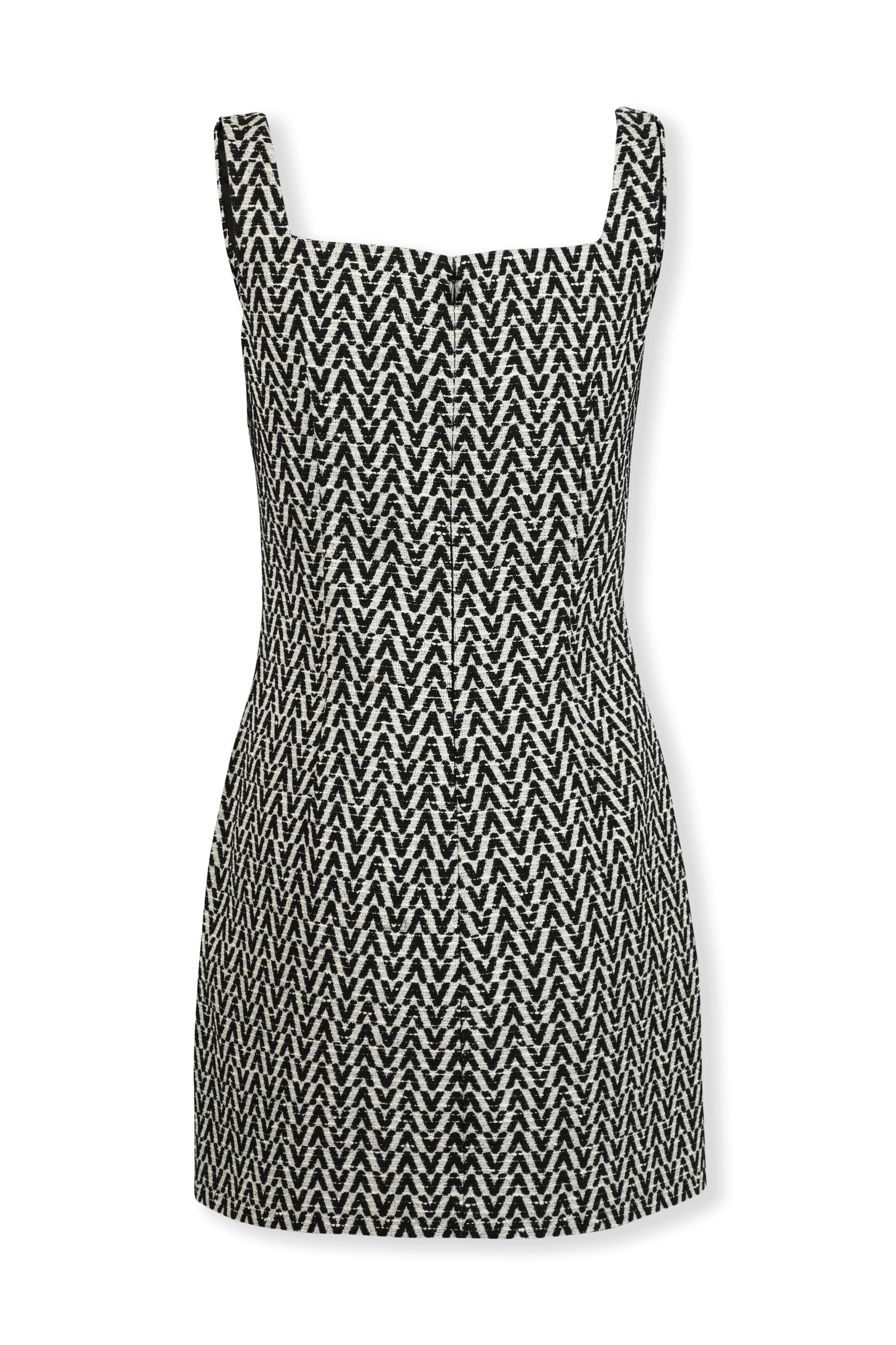 black and white square dress