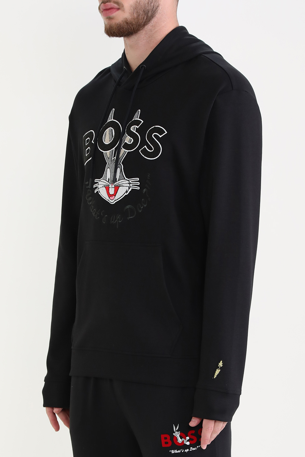 תמונת דוגמן קידמית של בוס X לוני טונס סווטשירט קפוצ'ון גרפי