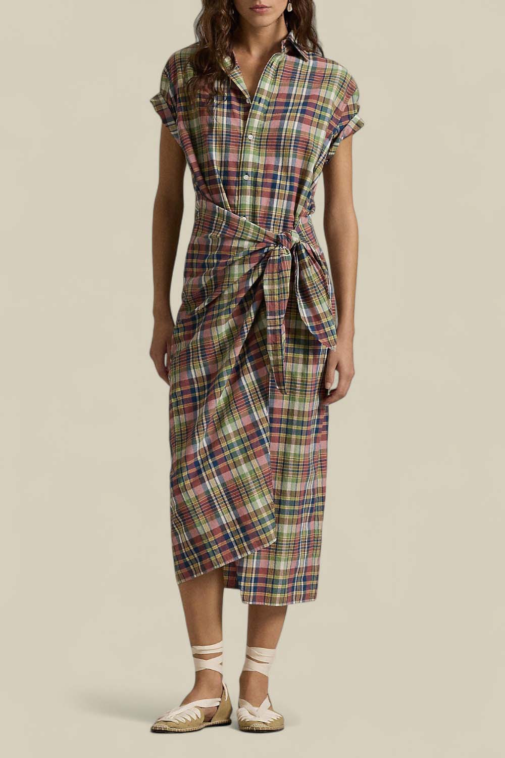 תמונת דוגמן קידמית של שמלת מעטפת מקסי