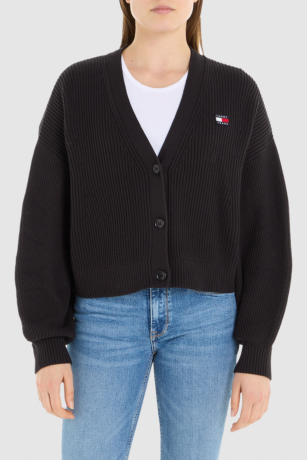 תמונת דוגמן קידמית של קרדיגן סריג