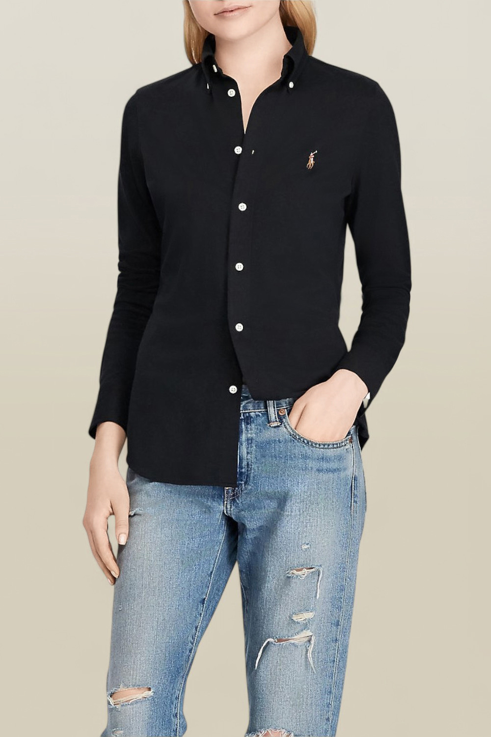 תמונת דוגמן קידמית של חולצת כפתורים