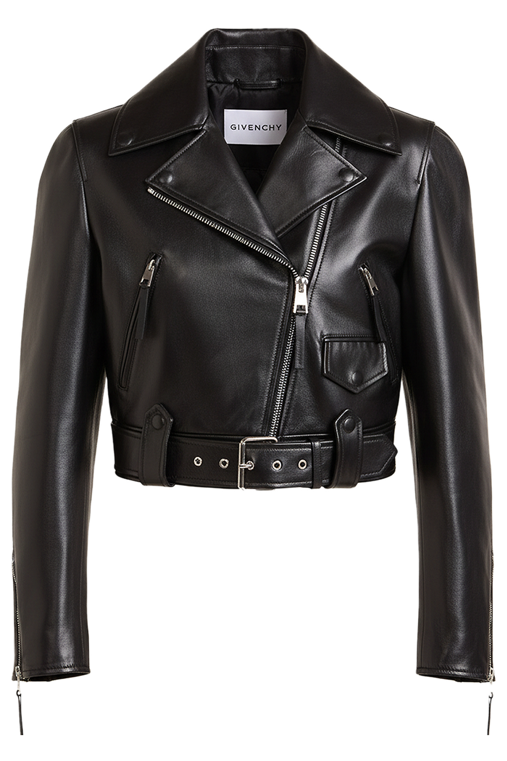 תמונה קידמית של ז'קט עור קרופ