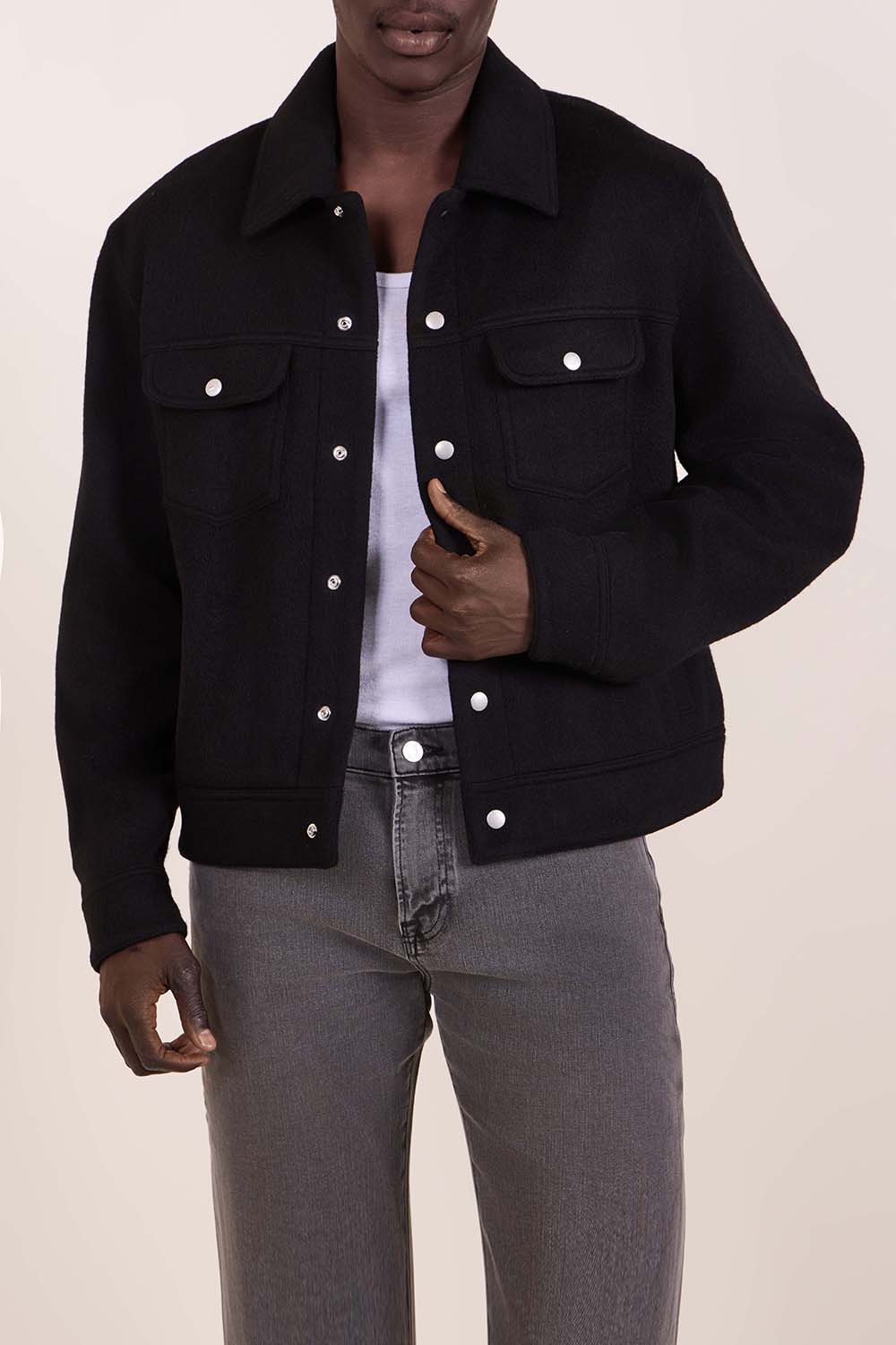 תמונת דוגמן קידמית של ז'קט צמר