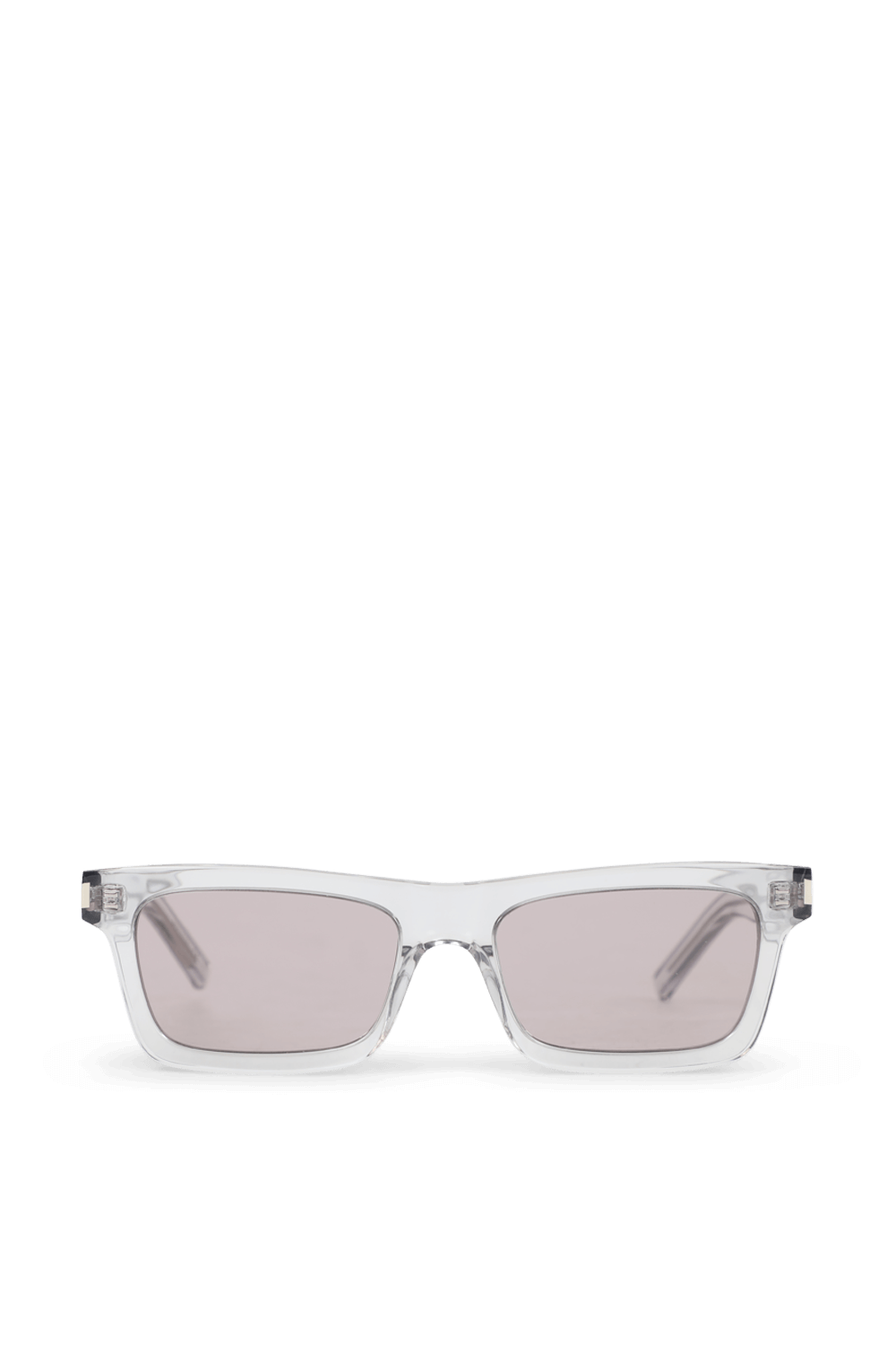 תמונה קידמית של משקפי שמש 461 עם מסגרת מלבנית בגוון אפור שקוף