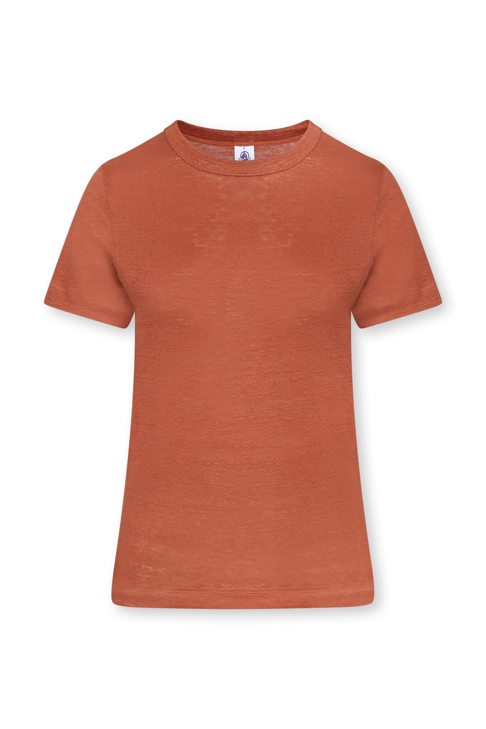 תמונה קידמית של חולצת טי בגוון אדום מפשתן