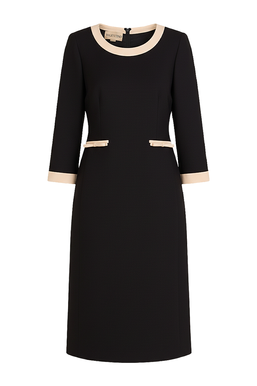 תמונה קידמית של שמלת מידי מצמר ומשי