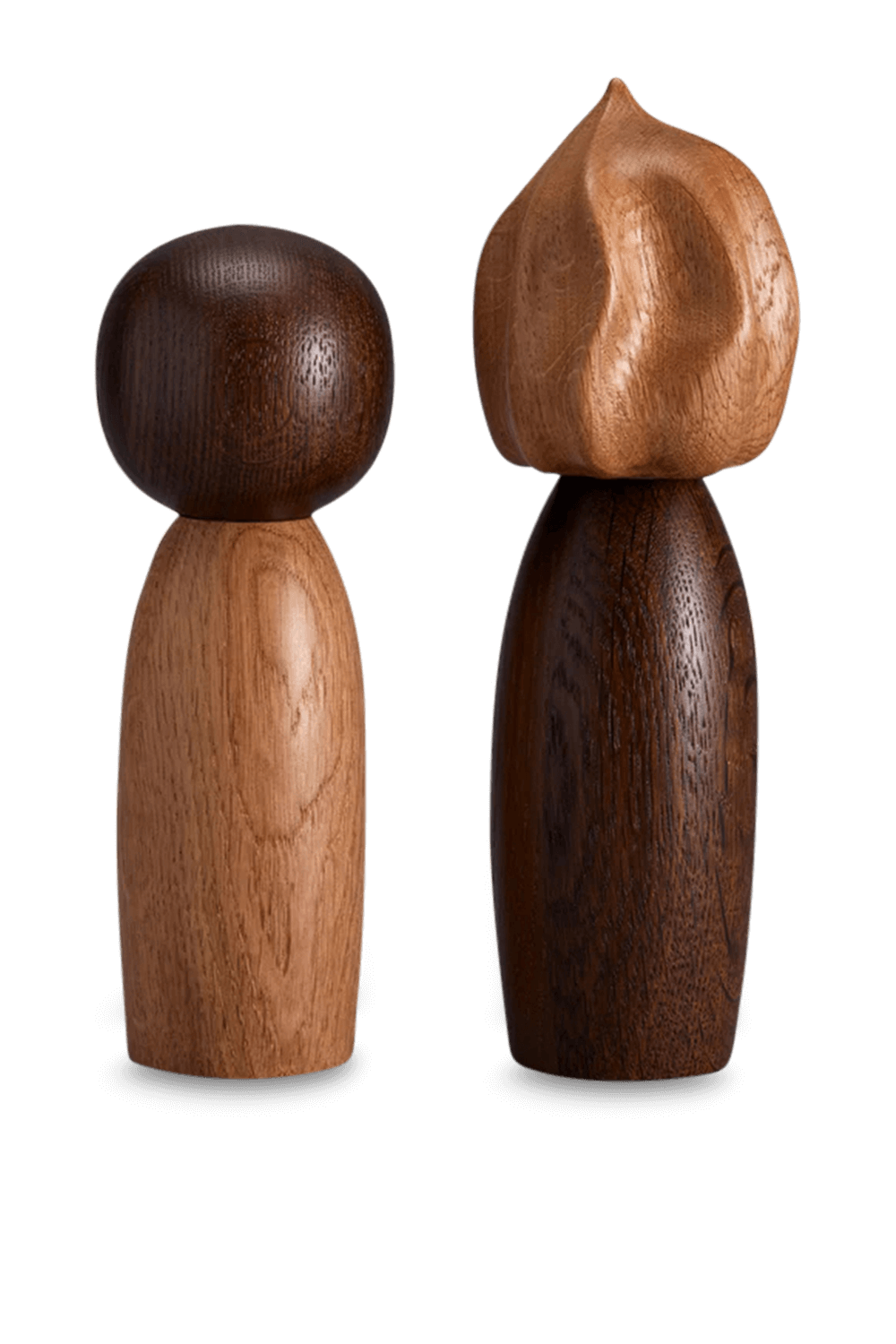 תמונה קידמית של סט מלחייה ופלפליה מעץ