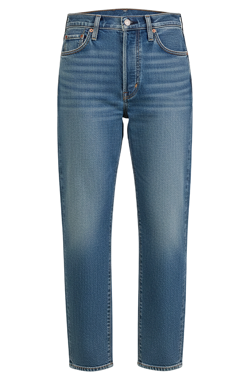 תמונה קידמית של מכנסי ג'ינס ריבקייג' בגזרה ישרה