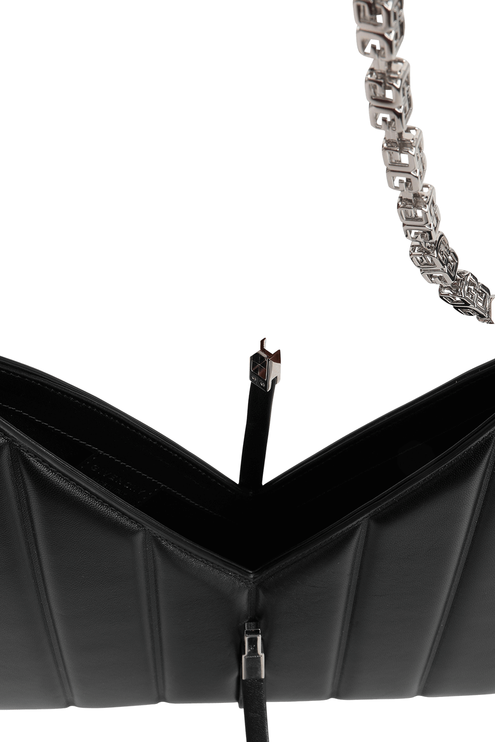 תמונת פנים של תיק צד קאט אאוט שחור