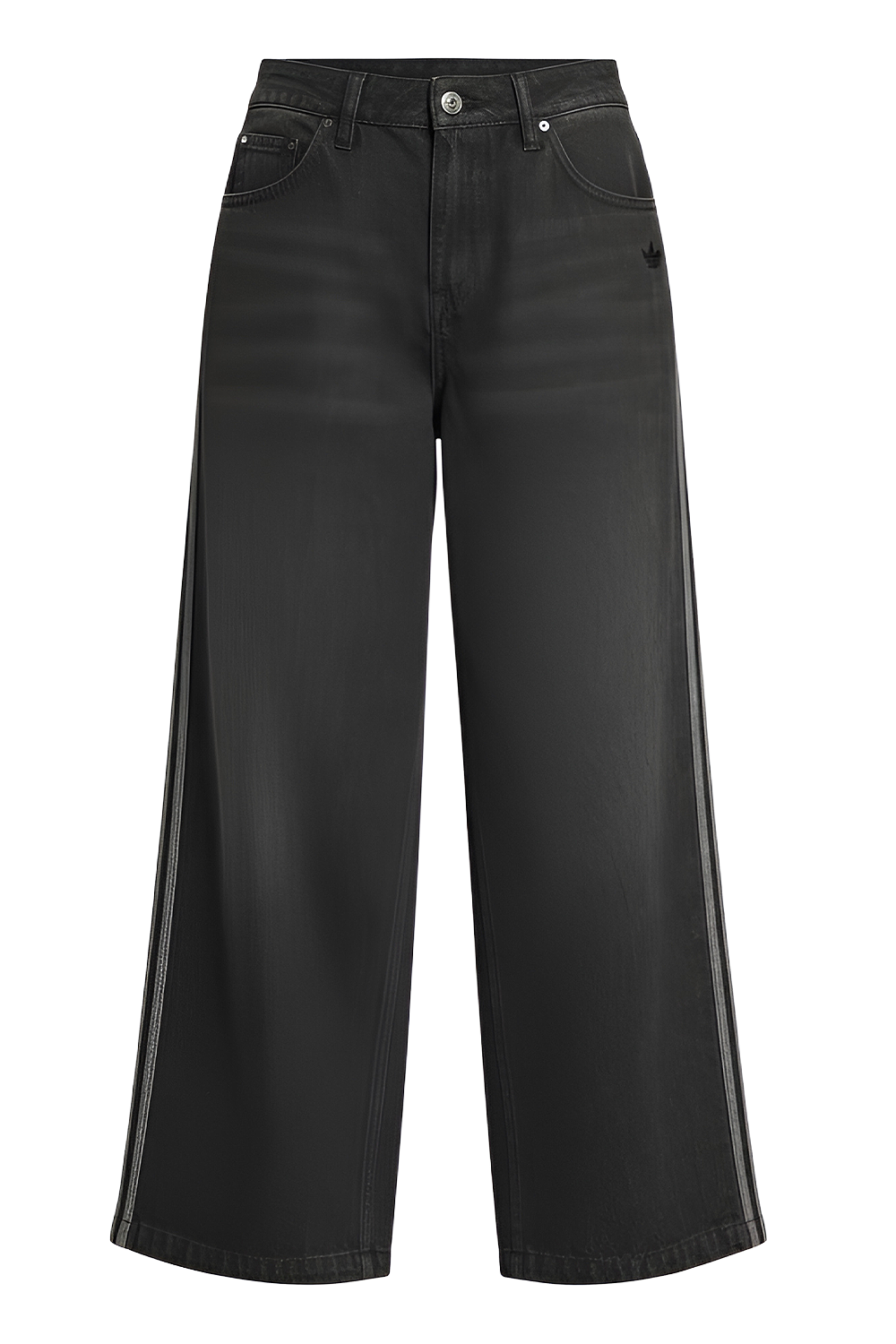 תמונה קידמית של מכנסי ג'ינס בגזרה רחבה