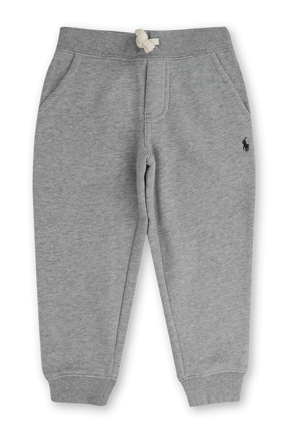 תמונה קידמית של גילאי 5-7 מכנסי טרנינג  אפורים עם לוגו רקום