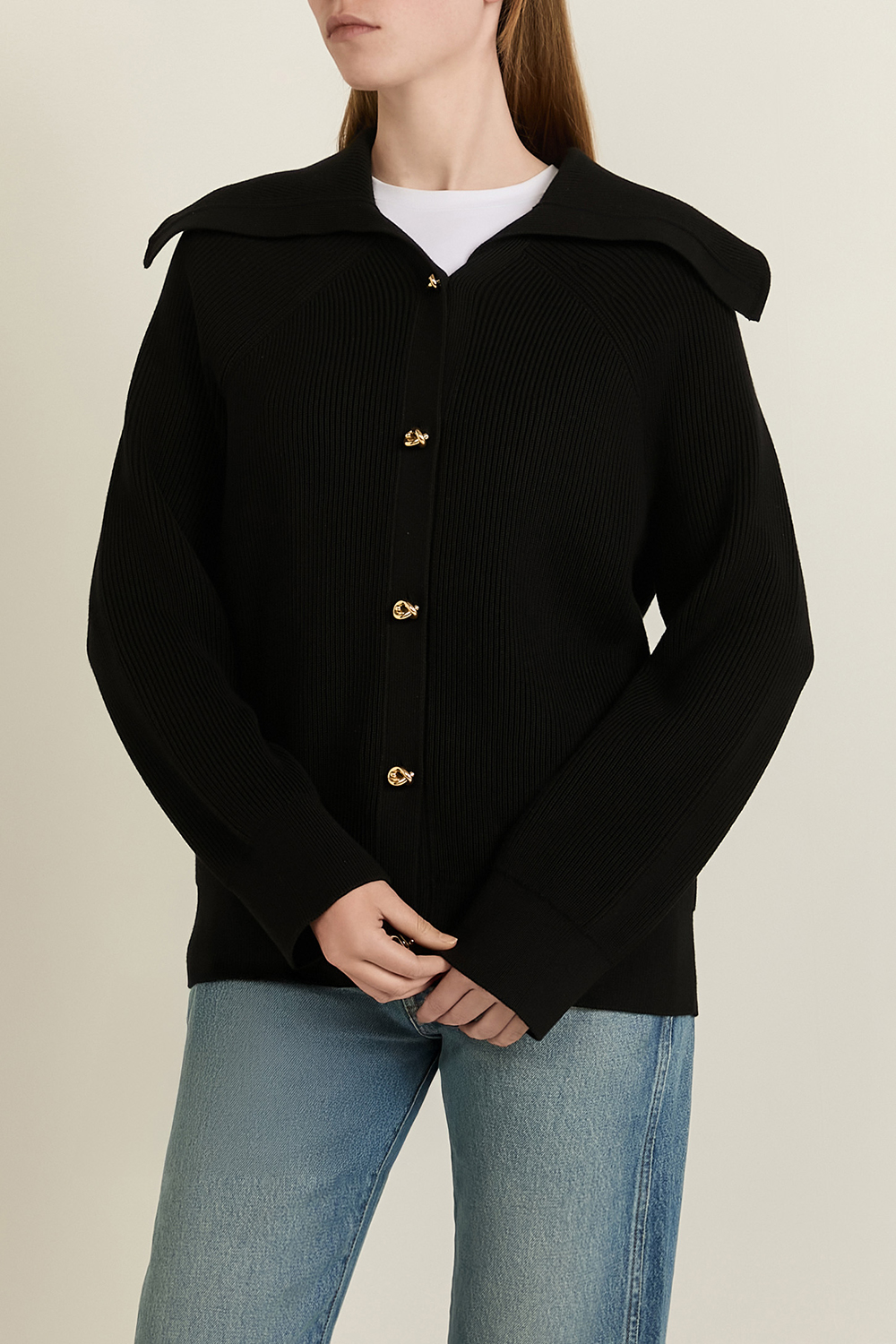 תמונת דוגמן קידמית של קרדיגן כותנה