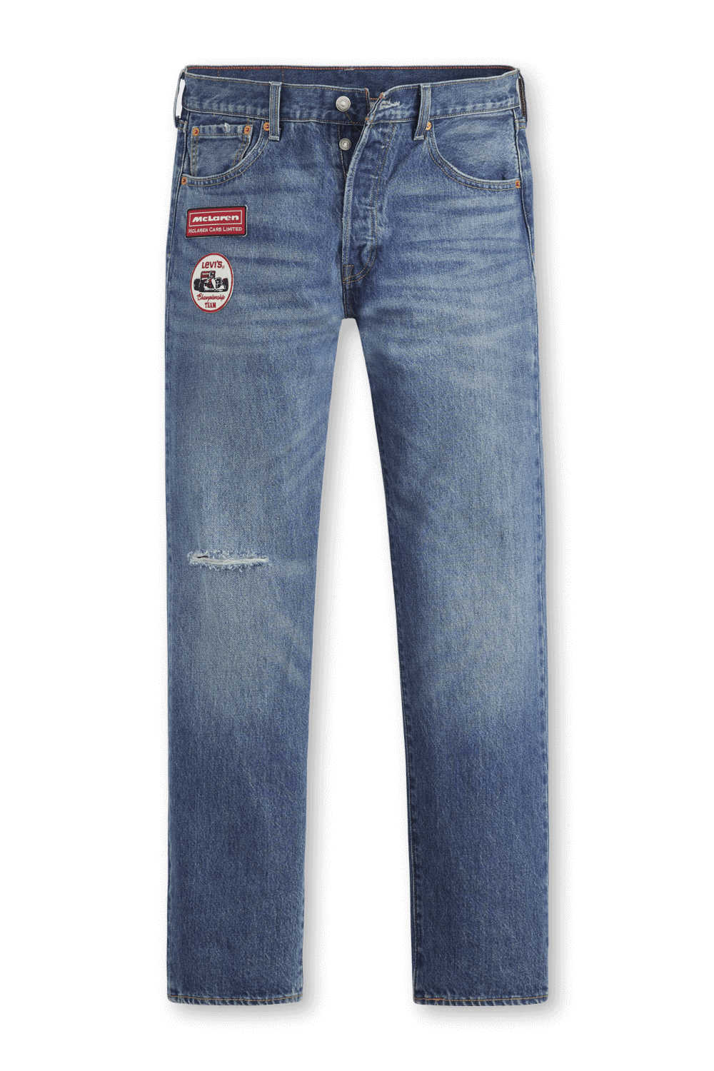 תמונה קידמית של ליוויס X אם סי אל מכנסי ג'ינס