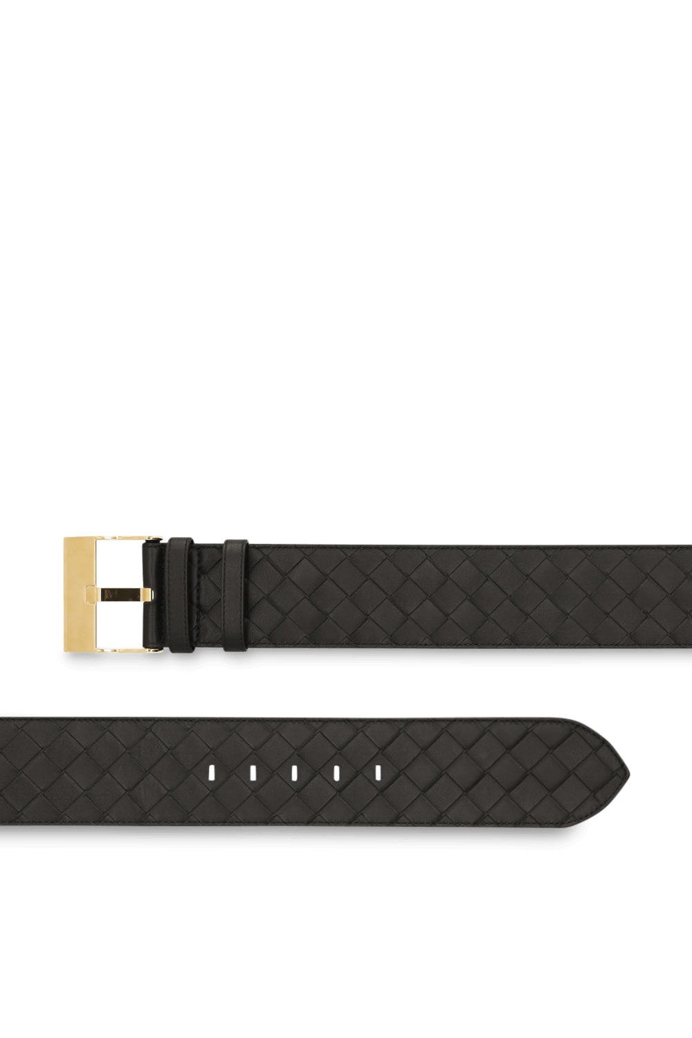 תמונה אחורית של חגורת עור קלועה