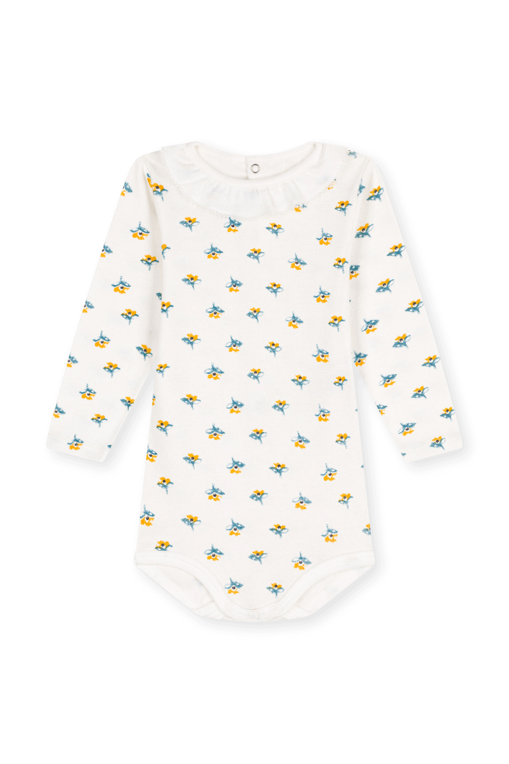 תמונה קידמית של בגד גוף ארוך עם הדפס פרחוני - גילאי 18-36 חודשים