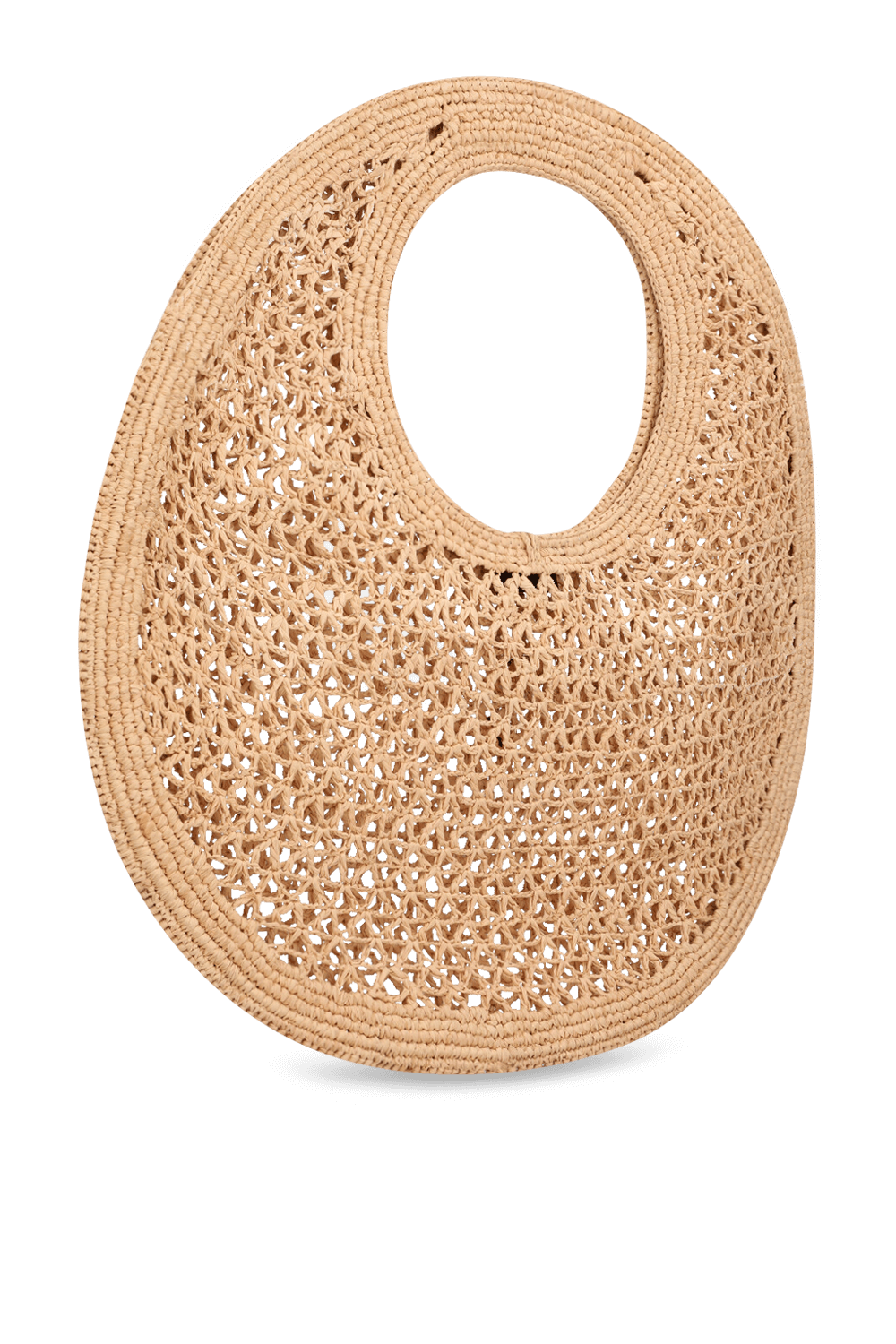 תמונה אחורית של תיק רפיה מעוגל