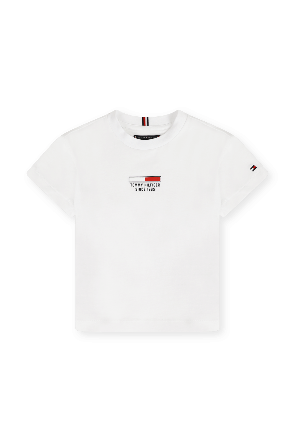 תמונה קידמית של גילאי 8-16 חולצת לוגו טי מכותנה אורגנית