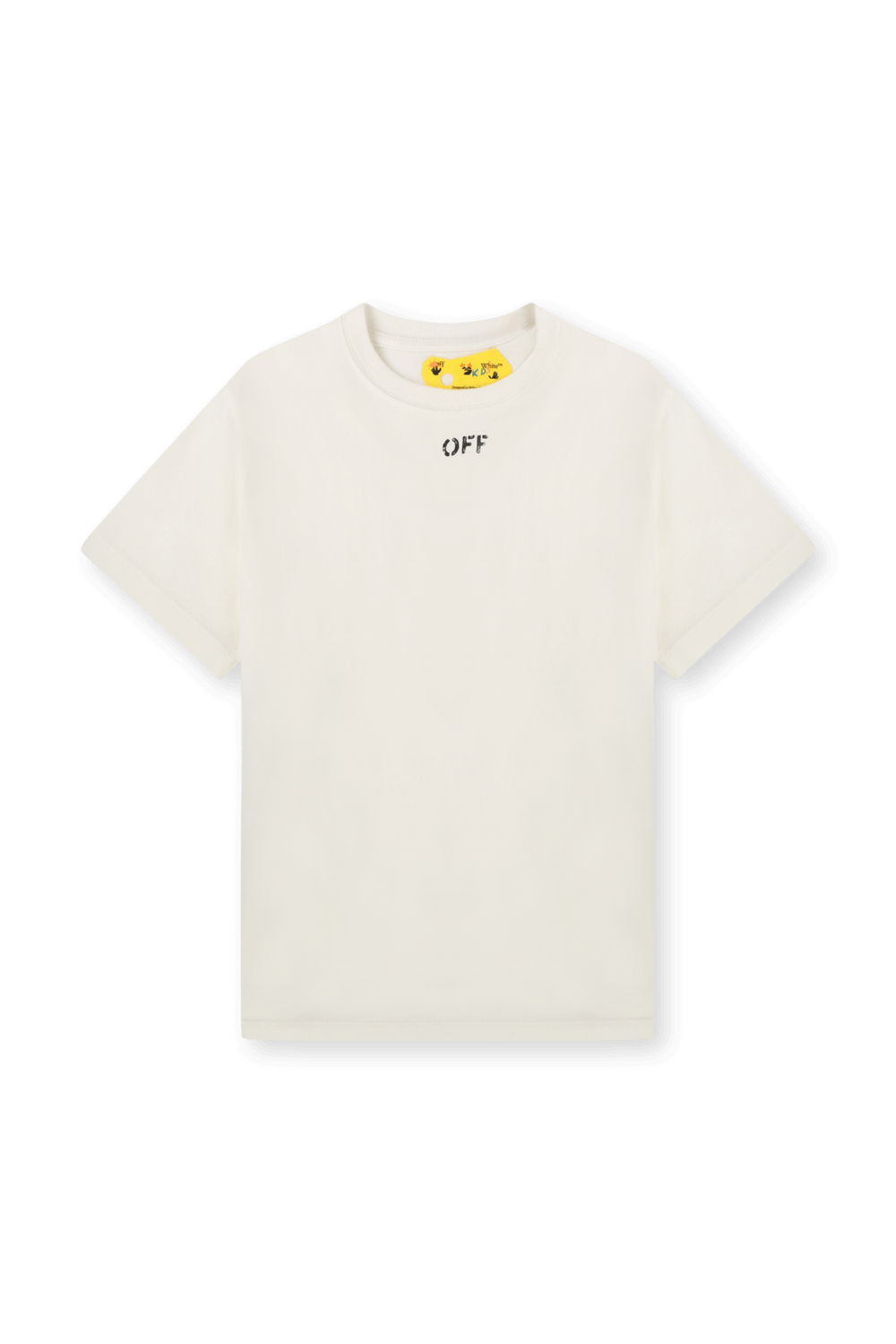 תמונה קידמית של גילאי 4-12 חולצת לוגו טי לבנה