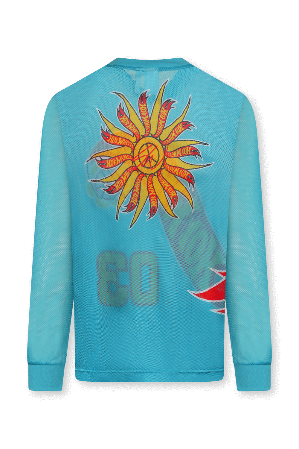 תמונה אחורית של אדידס X שון ווטרספון והוט הילס חולצת רשת ארוכה