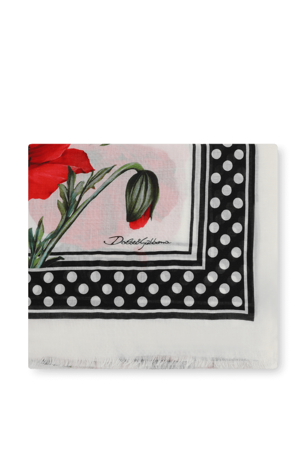 תמונה קידמית של צעיף מקשמיר עם הדפס פרחים