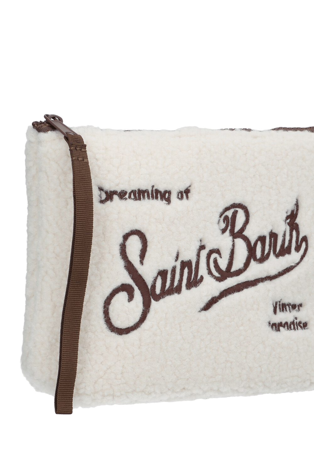 תמונת תקריב של תיק קלאץ' צמר