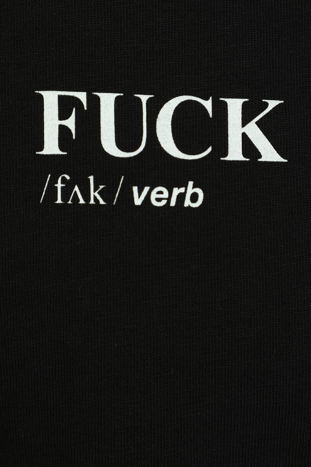 תמונת תקריב של Fuck Definition Tshirt in Black