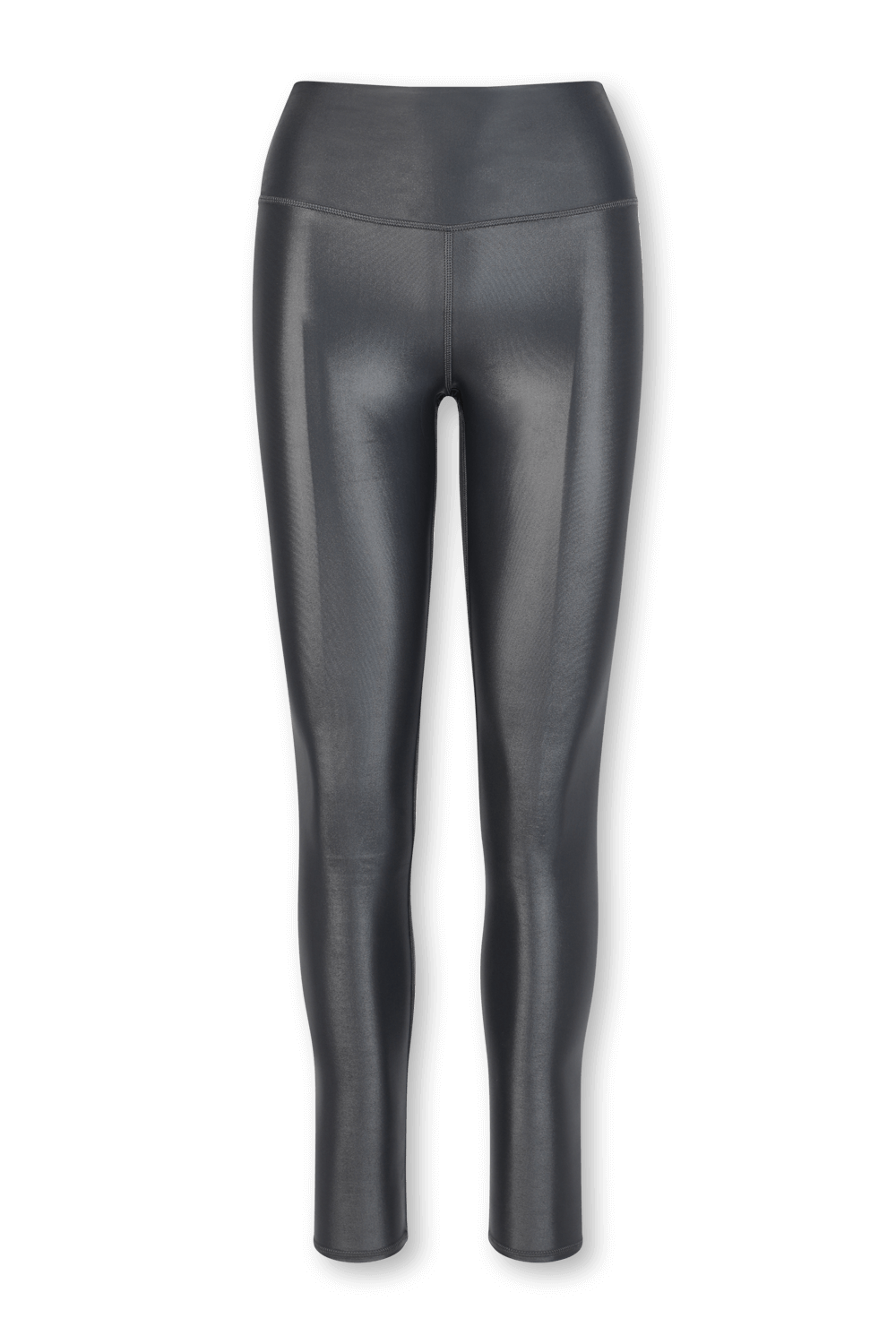 תמונה קידמית של מכנסי טייץ גזרה גבוהה בגוון כסוף