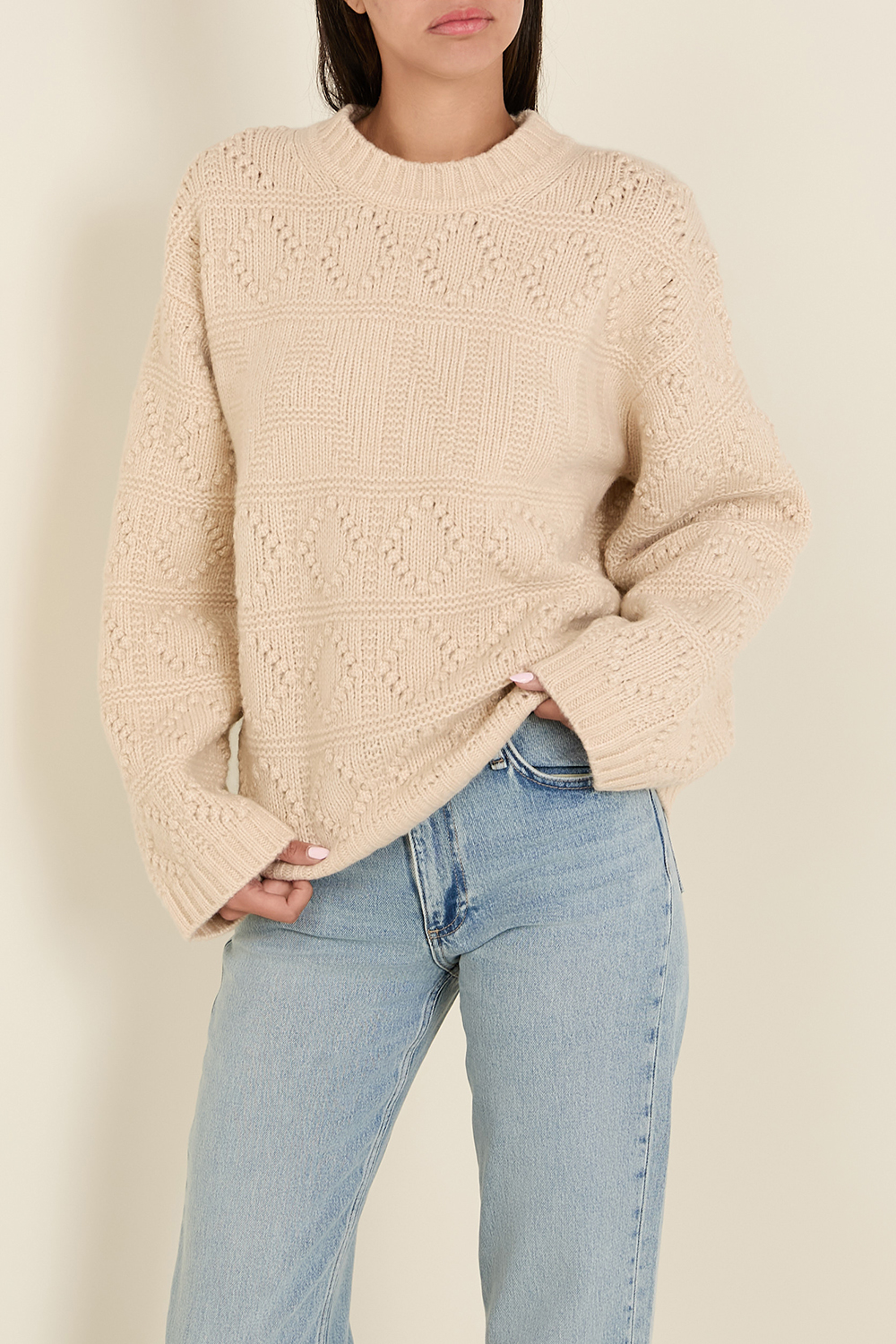 תמונת דוגמן קידמית של סריג צמר וכותנה