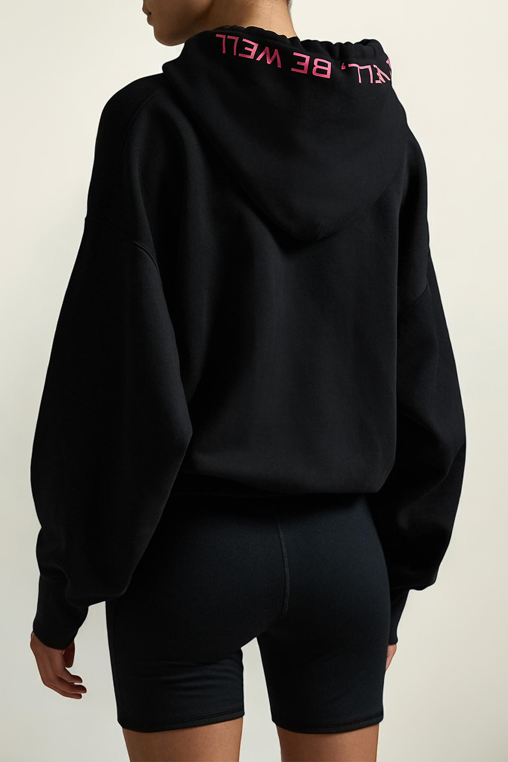 תמונת דוגמן אחורית של סווטשירט קפוצ'ון פינק פוני