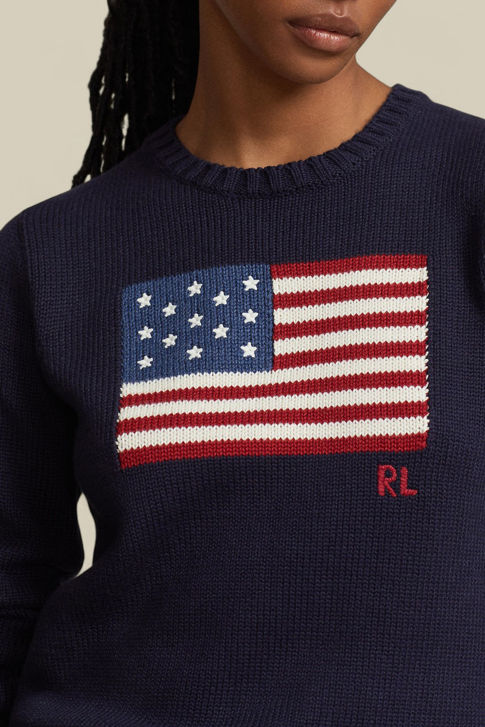 תמונת תקריב דוגמן של סריג כותנה סלים פיט