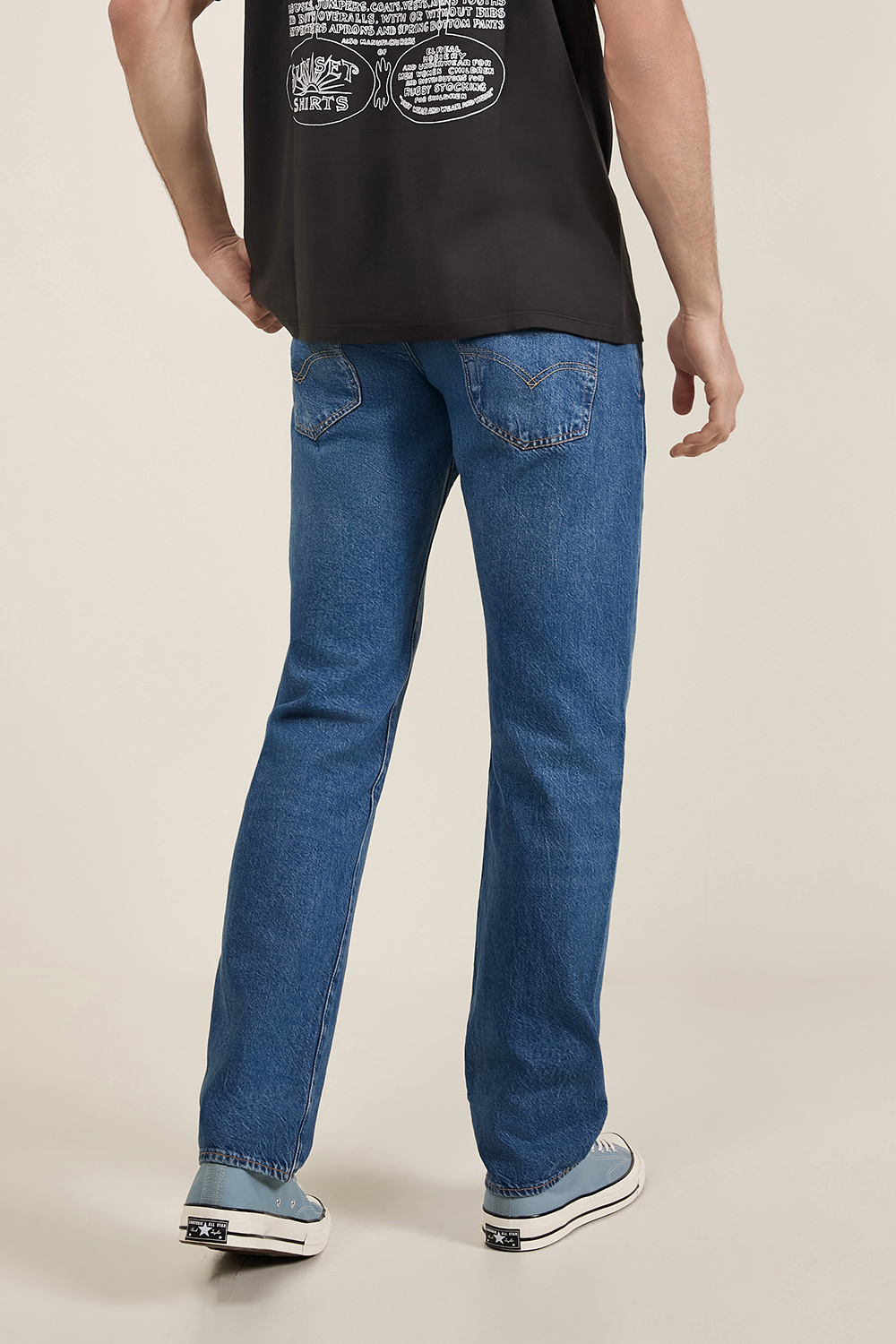 תמונת דוגמן אחורית של מכנסי ג'ינס 501 בגזרה ישרה