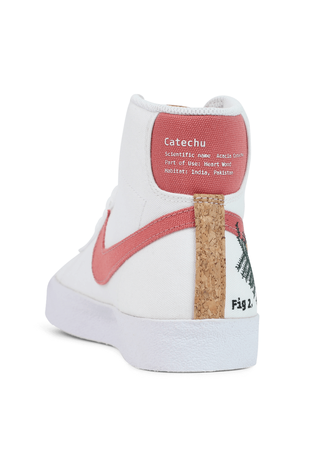 תמונה אחורית של נעלי ספורט בלייזר 77 גבוהות בגווני ורוד ולבן