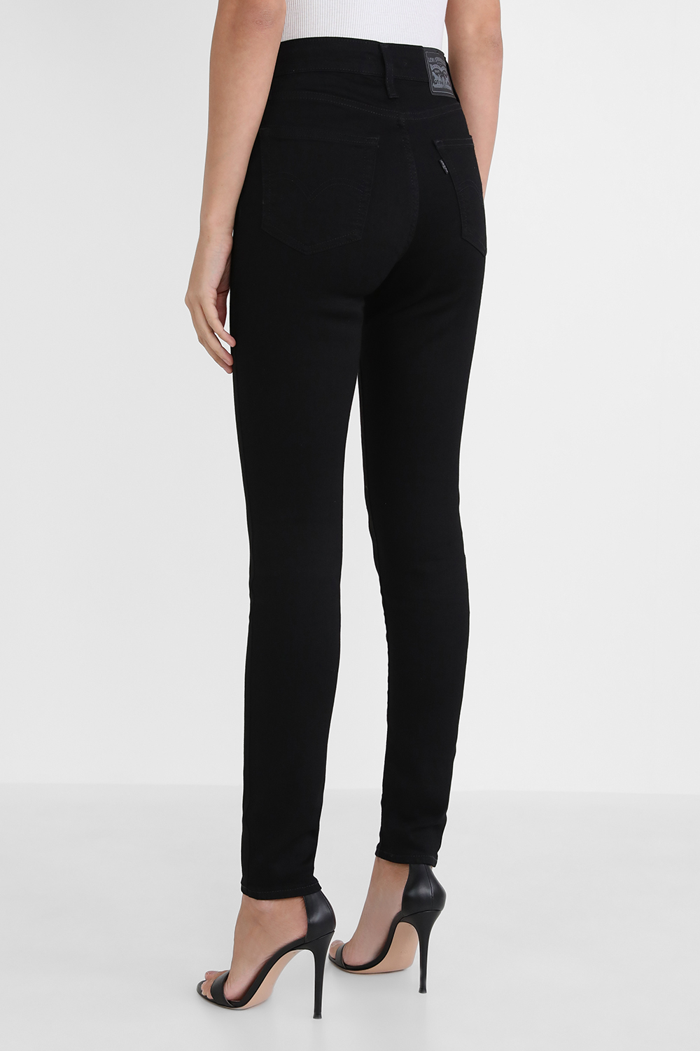 תמונת דוגמן אחורית של מכנסי סקיני ג'ינס 721 היי רייס שחורים