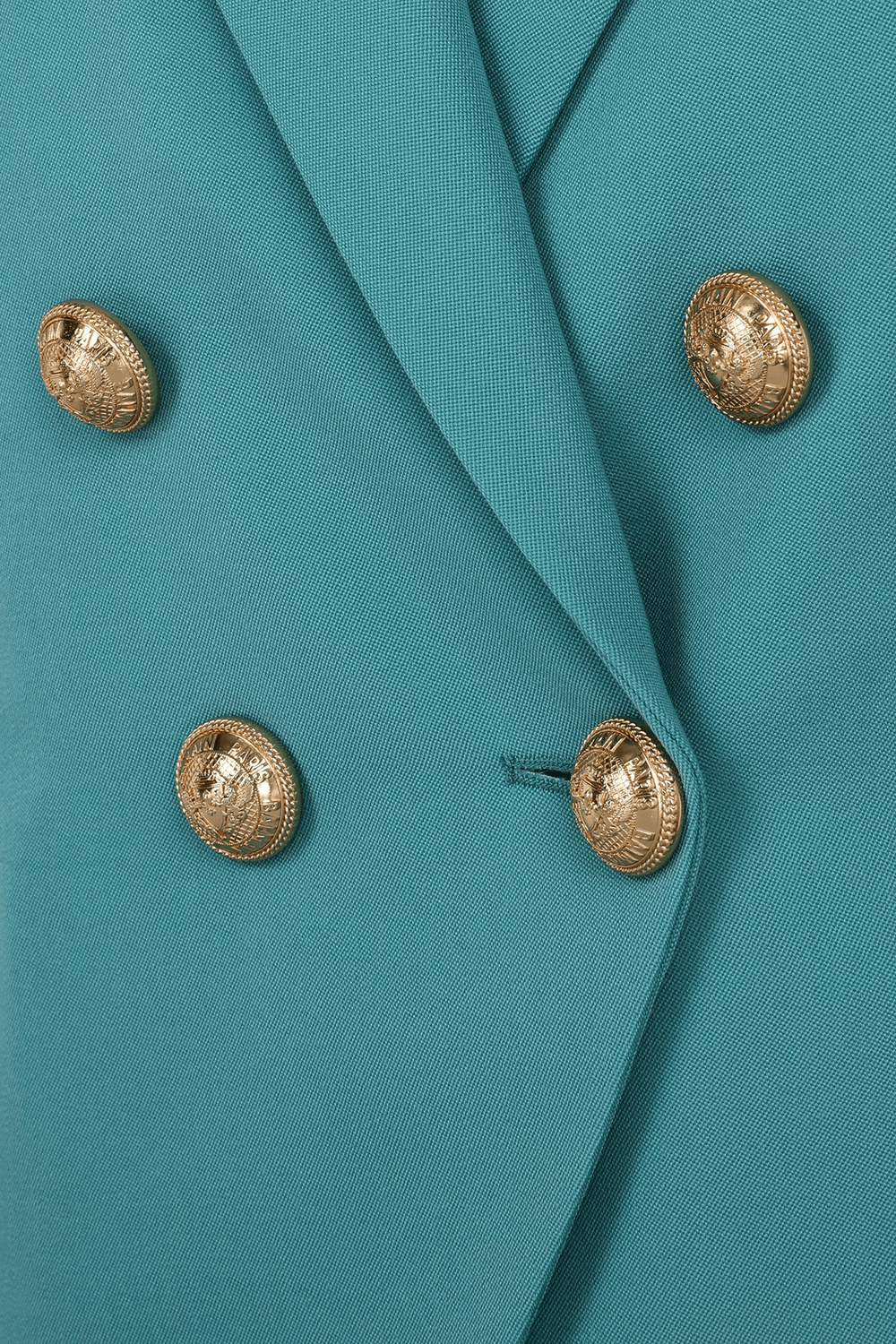 תמונה אחורית של בלייזר צמר עם רכיסה כפולה