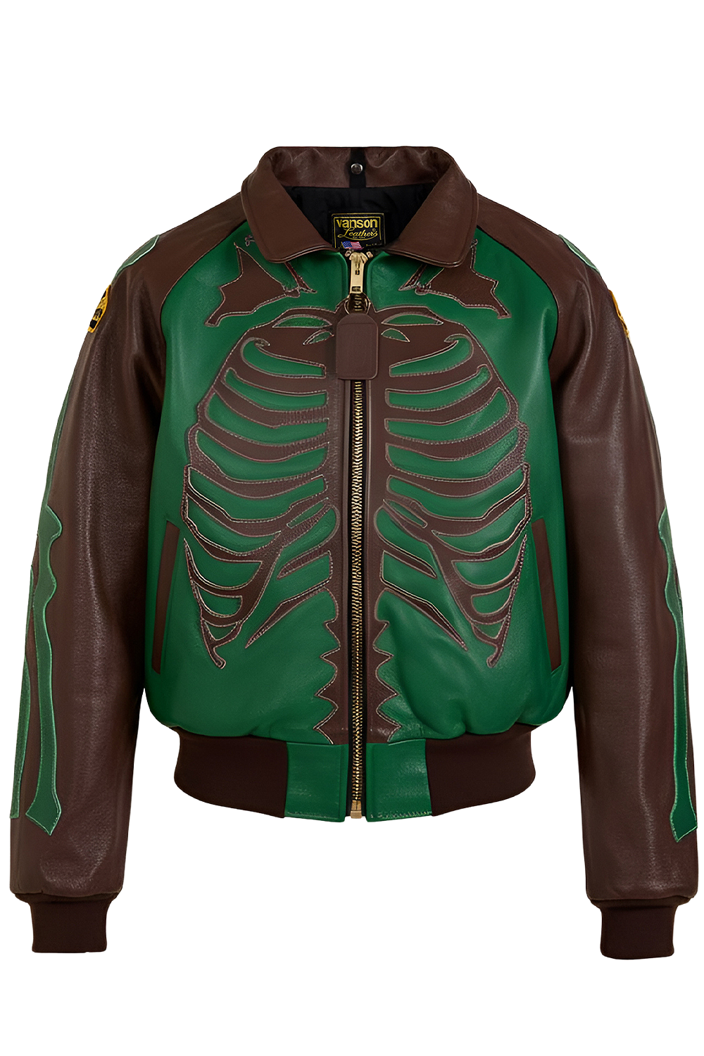 תמונה קידמית של ז'קט עור