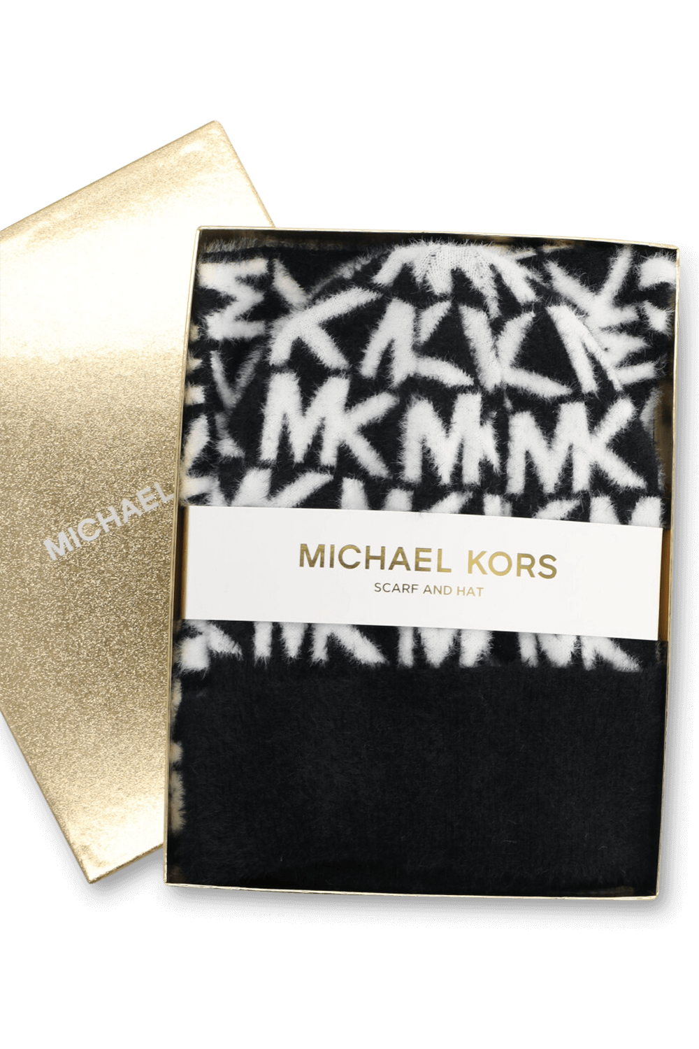 תמונת תקריב של מארז מתנה צעיף וכובע גרב