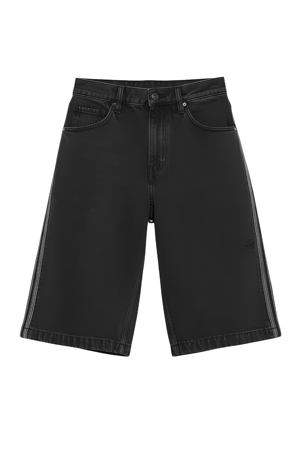 תמונה קידמית של מכנסי ג'ינס קצרים