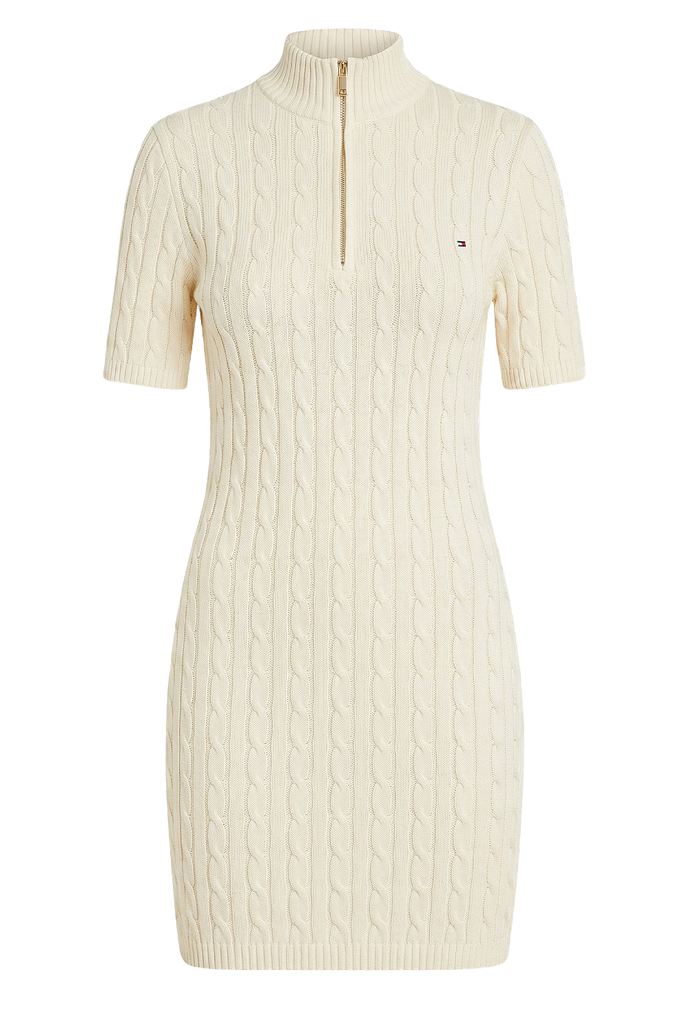 תמונה קידמית של שמלת סריג מיני