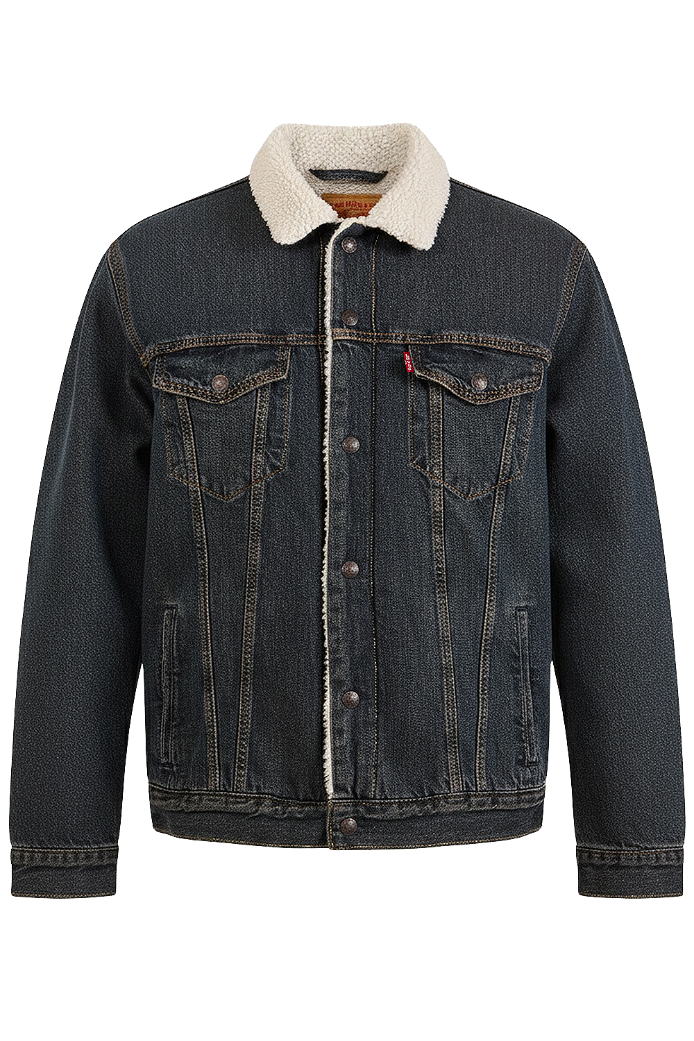 תמונה קידמית של ז'קט ג'ינס שרפה